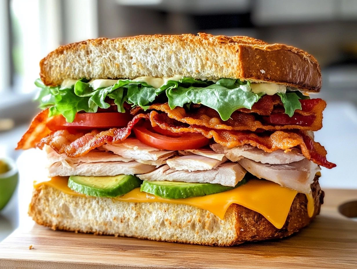 Perfectly cooked Ultimate Crispy Loaded Club Sandwich served and ready to eat - final result