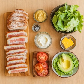 Step-by-step preparation of Ultimate Crispy Loaded Club Sandwich showing ingredients and initial cooking steps