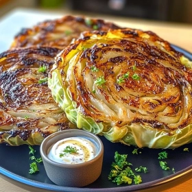 Crispy Roasted Cabbage Steaks recipe