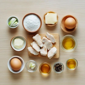 Step-by-step preparation of Honey Butter Chicken Bites showing ingredients and initial cooking steps