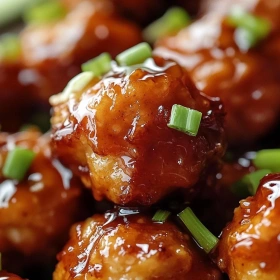 Close-up of Honey Butter Chicken Bites showing texture, layers, and glossy finish