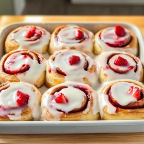 Strawberry Cheesecake Cinnabon Rolls recipe