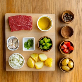 Step-by-step preparation of Hearty Mexican Picadillo Skillet showing ingredients and initial cooking steps