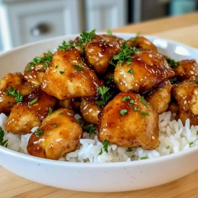 Sticky Honey Garlic Chicken Bites recipe