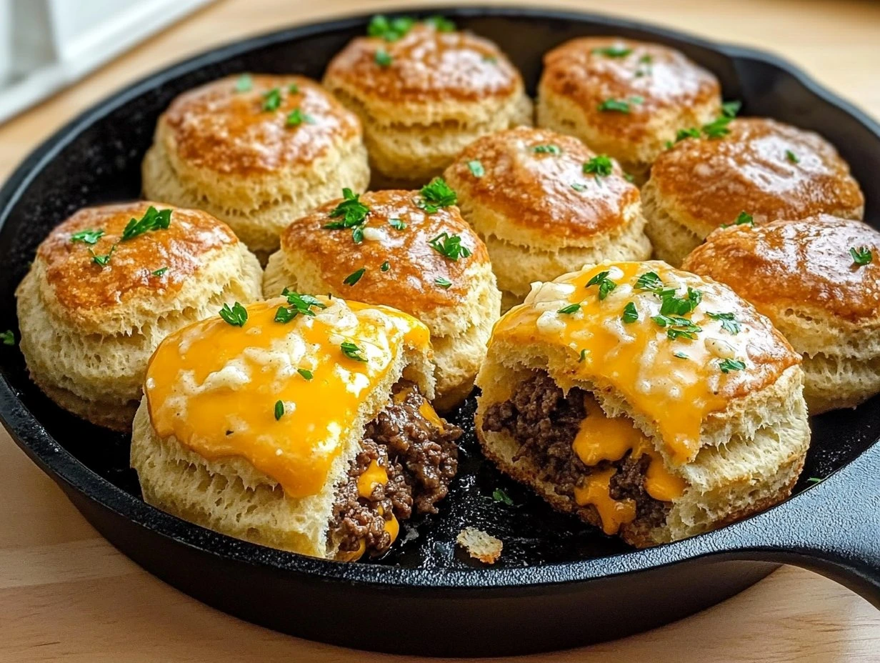 Perfectly cooked Garlic Parmesan Cheeseburger Bombs served and ready to eat - final result