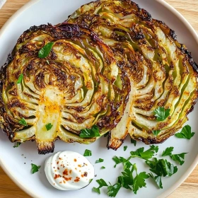 Crispy Roasted Cabbage Steaks recipe