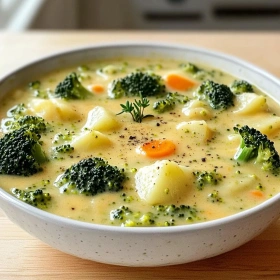 Creamy Broccoli Potato Cheese Soup recipe