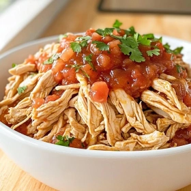 3-Ingredient Slow Cooker Salsa Chicken recipe