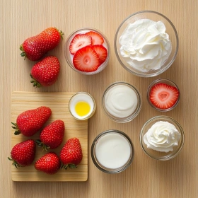 Step-by-step preparation of 3 Ingredient Strawberry Mousse showing ingredients and initial cooking steps