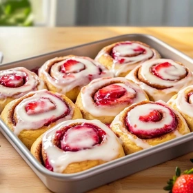 Strawberry Cheesecake Cinnabon Rolls recipe