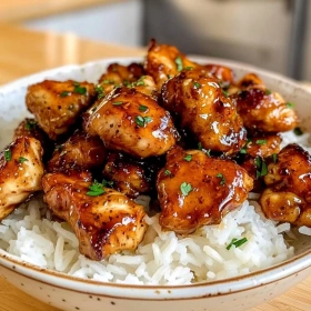 Sticky Honey Garlic Chicken Bites recipe