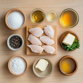 Step-by-step preparation of Sticky Honey Garlic Chicken Bites showing ingredients and initial cooking steps