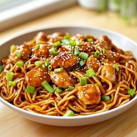 Sticky Garlic Chicken Noodles recipe